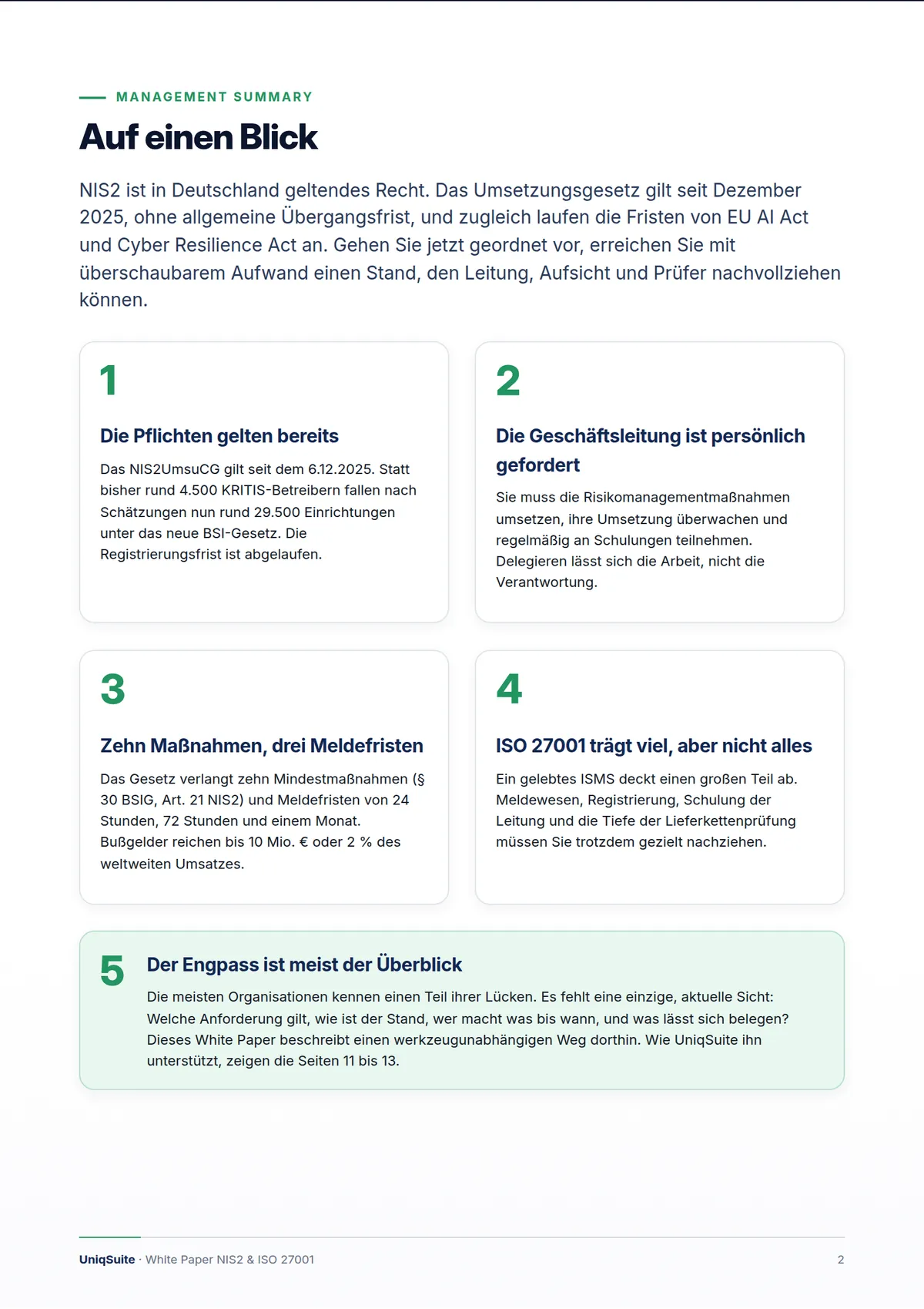 NIS2 und ISO 27001 pragmatisch umsetzen – Seite 2 von 14