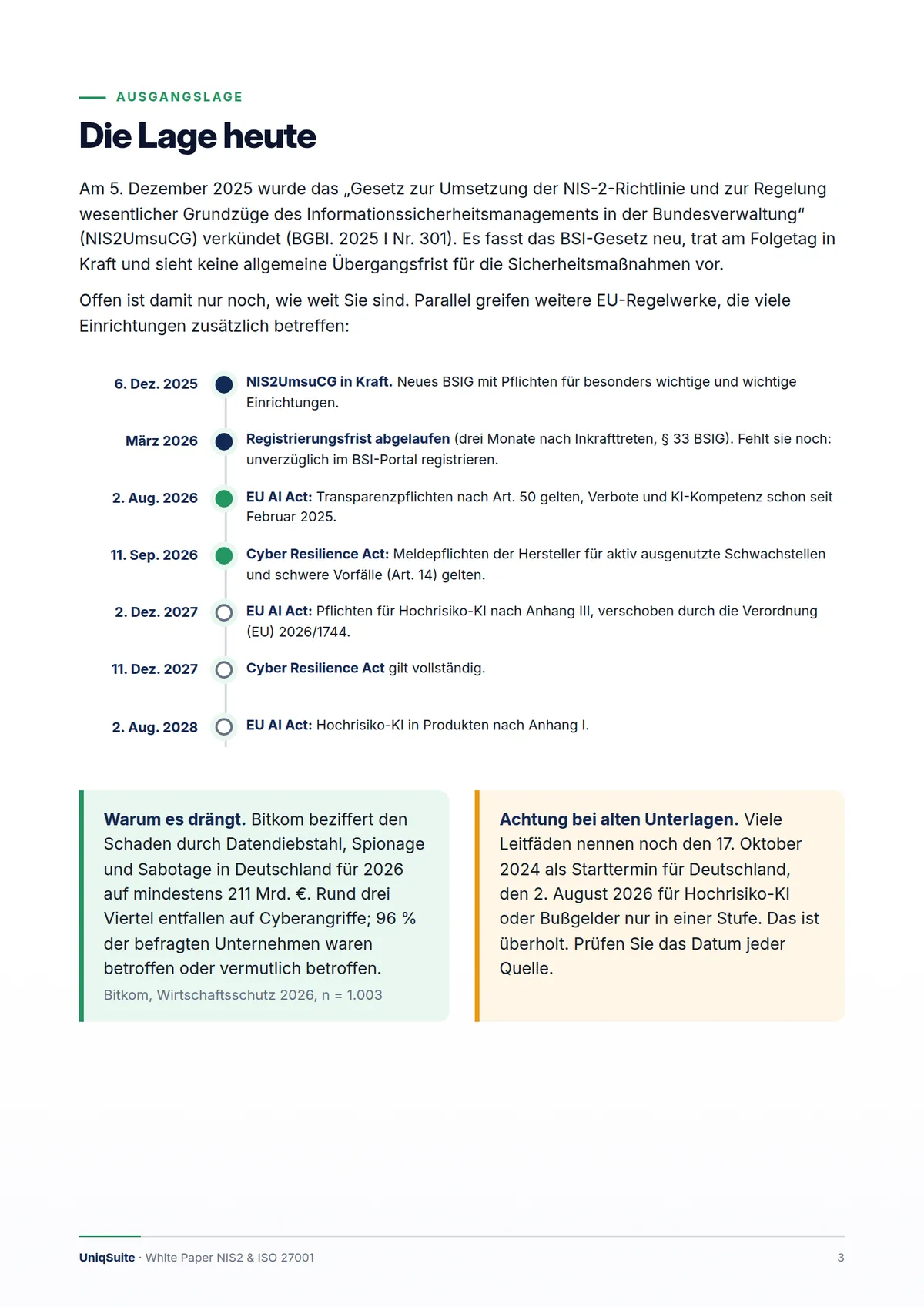 NIS2 und ISO 27001 pragmatisch umsetzen – Seite 3 von 14