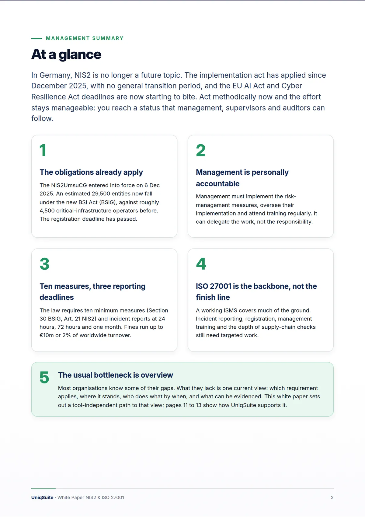 Implementing NIS2 and ISO 27001 pragmatically – Page 2 of 14