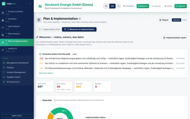 Plan & Implementation – screenshot