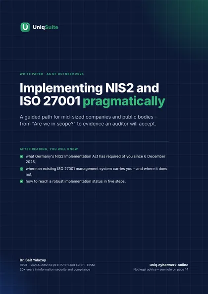 Implementing NIS2 and ISO 27001 pragmatically